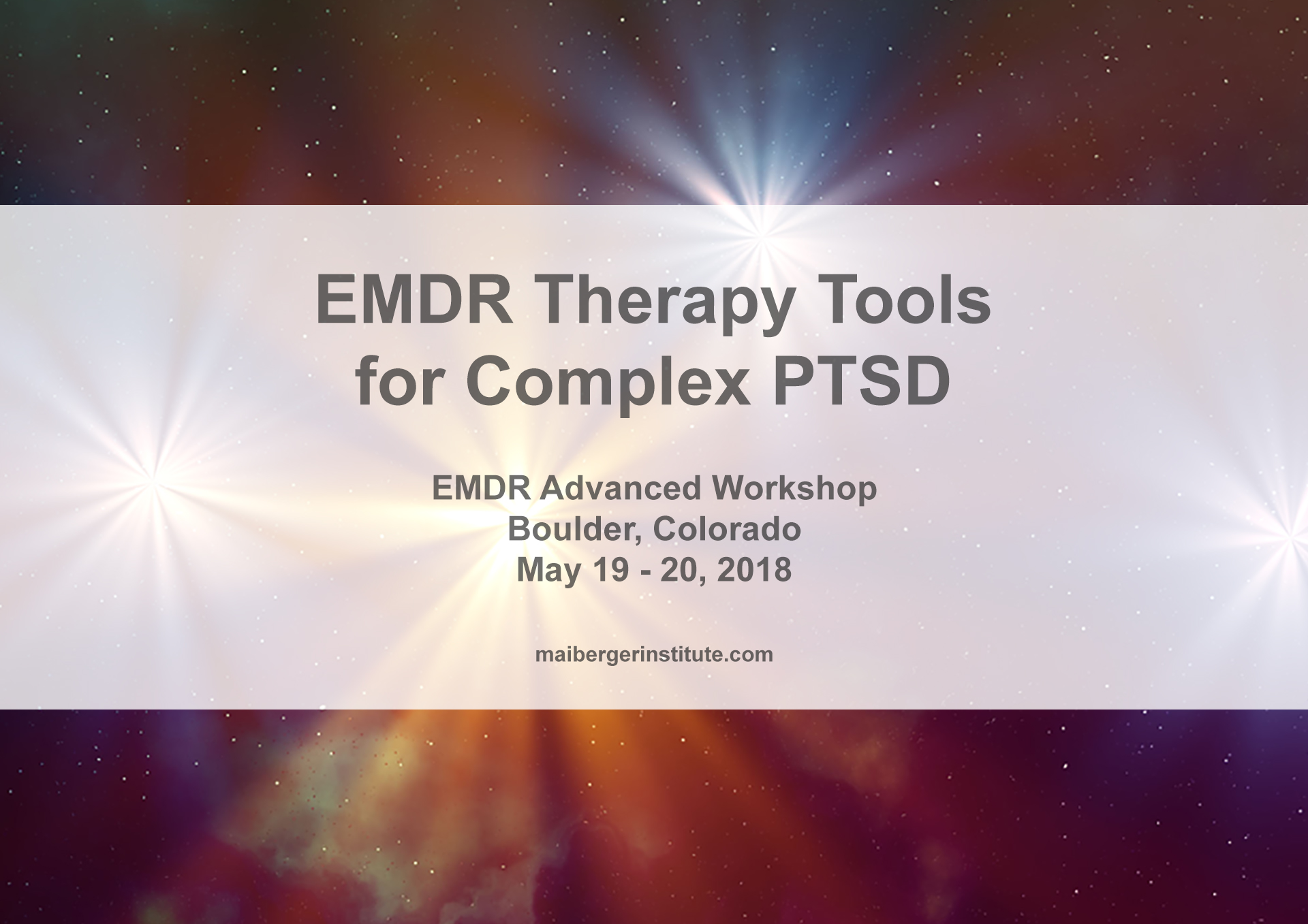 EMDR Therapy Tools For Complex PTSD - EMDR Advanced Workshop In Boulder ...