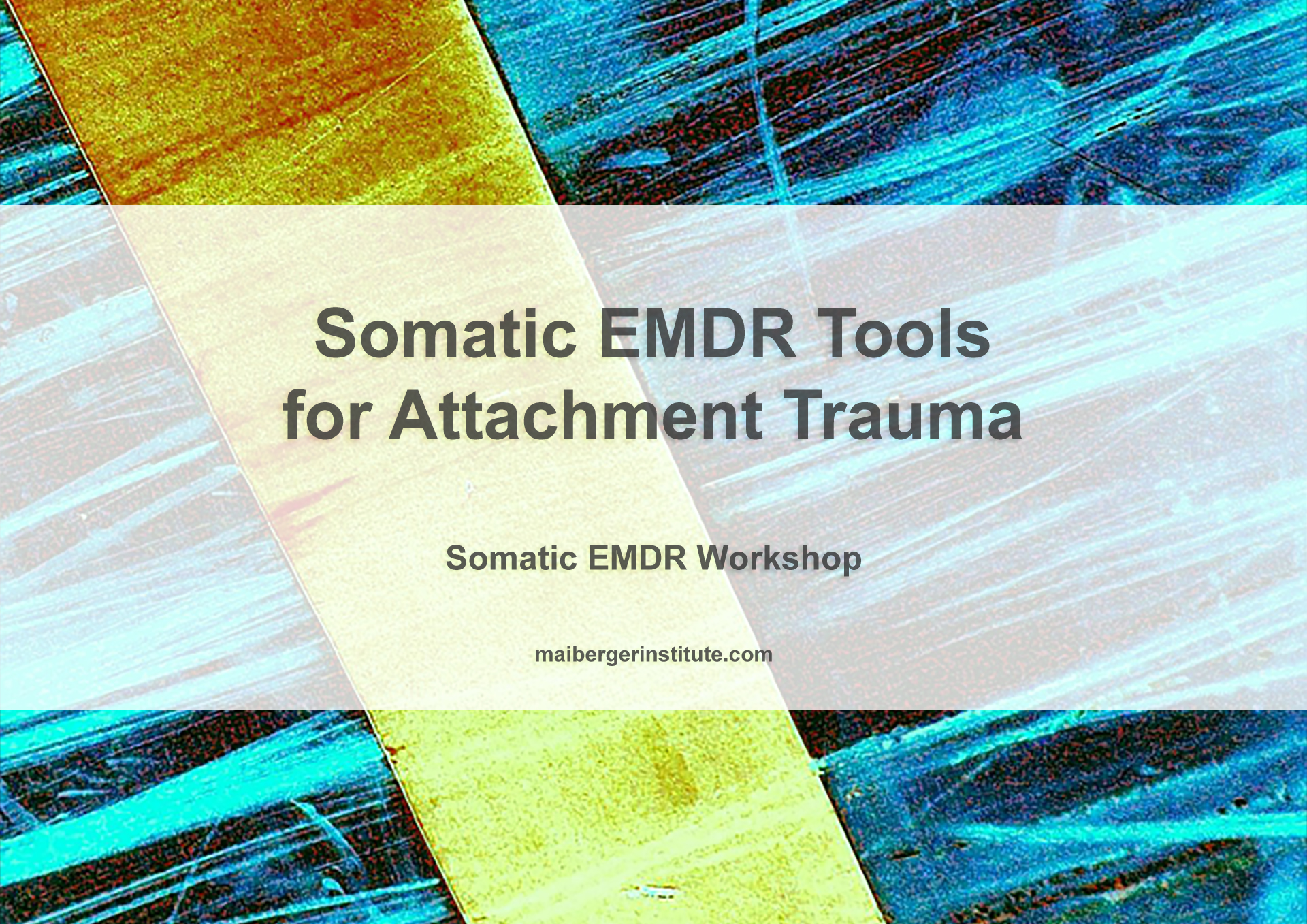 Somatic EMDR Tools for Attachment Trauma - Somatic EMDR Workshop - Maiberger Institute - Barb Maiberger and Arielle Schwartz