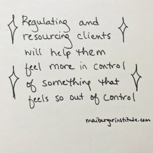 Regulating and resourcing clients will help them feel more in control of something that feels so out of control.- Remote EMDR Therapy - Maiberger Institute