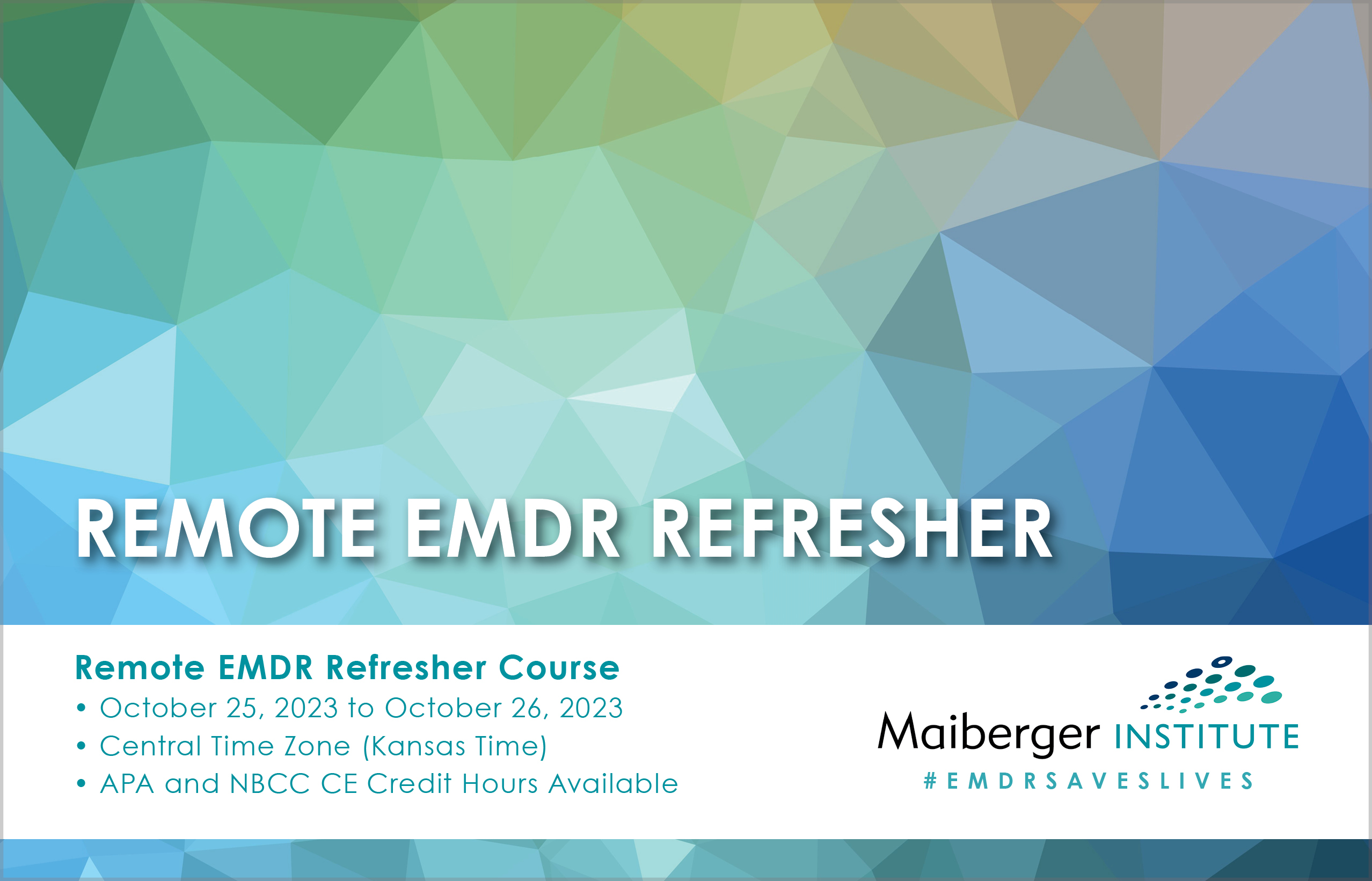 Remote EMDR Refresher Course - October 2023 - EMDR Events Calendar - Maiberger Institute